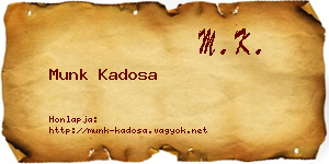 Munk Kadosa névjegykártya